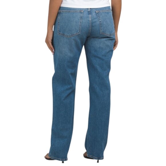 EB DENIM Medium Blue High Rise Straight Jeans - Picture 2 of 2